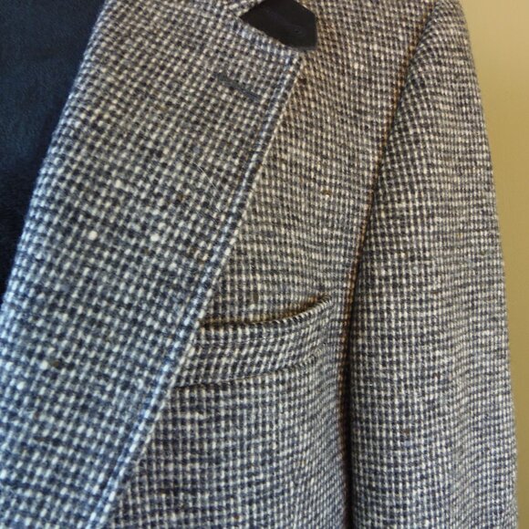 Vintage Bacharach Wool Tweed Men's 46R Sorts Coat Costumer Union Label Collectib - Picture 11 of 16